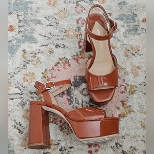Antonio Melani Burnt Caramel Platform Sandals - Size 5.5 M